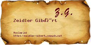 Zeidler Gibárt névjegykártya